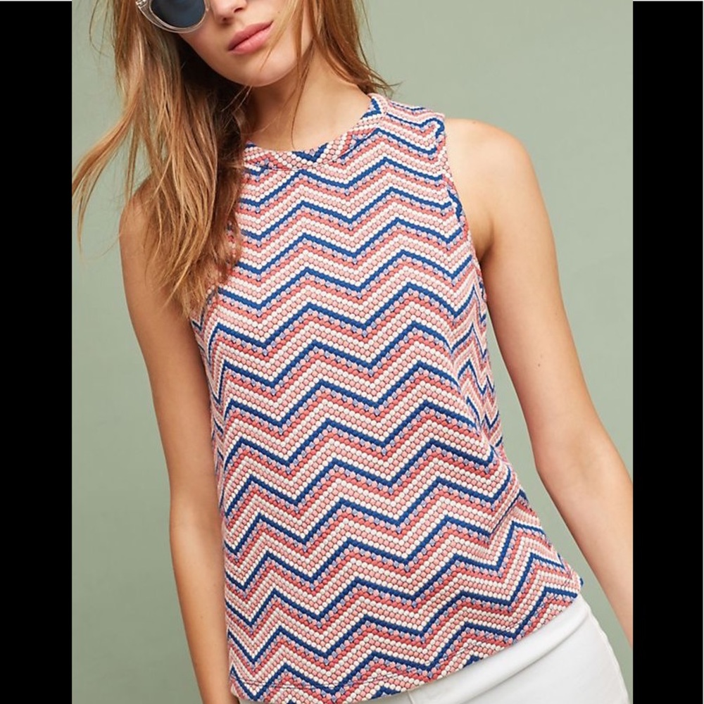 Anthropologie postage stamp jacquard tank top!